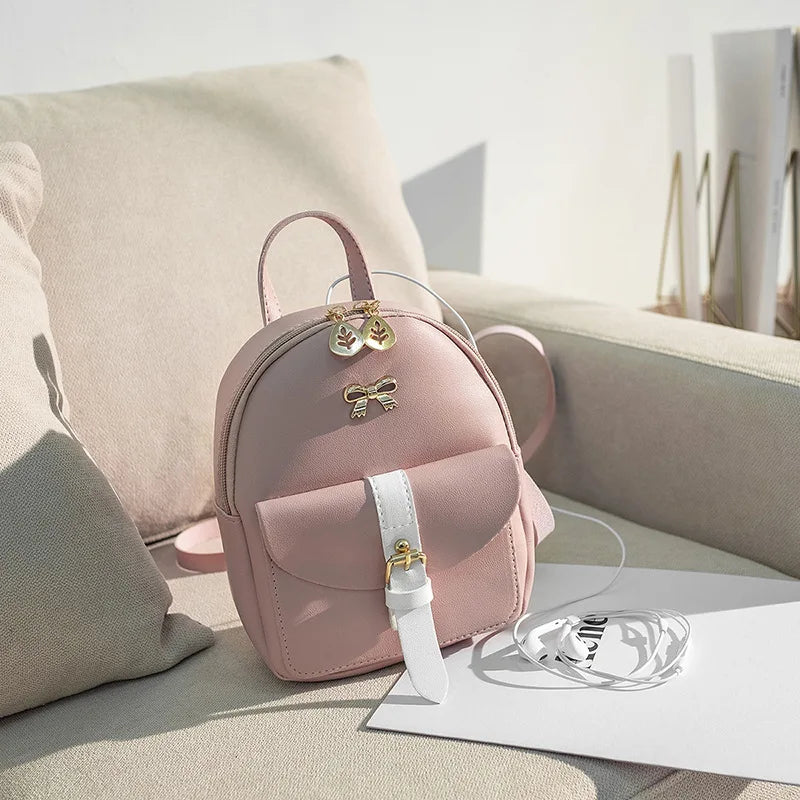 Mini Bowknot Backpack PU Multi-function Small Shoulder Bag