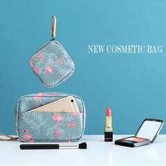 Mini Cosmetic Bag Flamingo Toiletry Storage Cactus Makeup Organizer