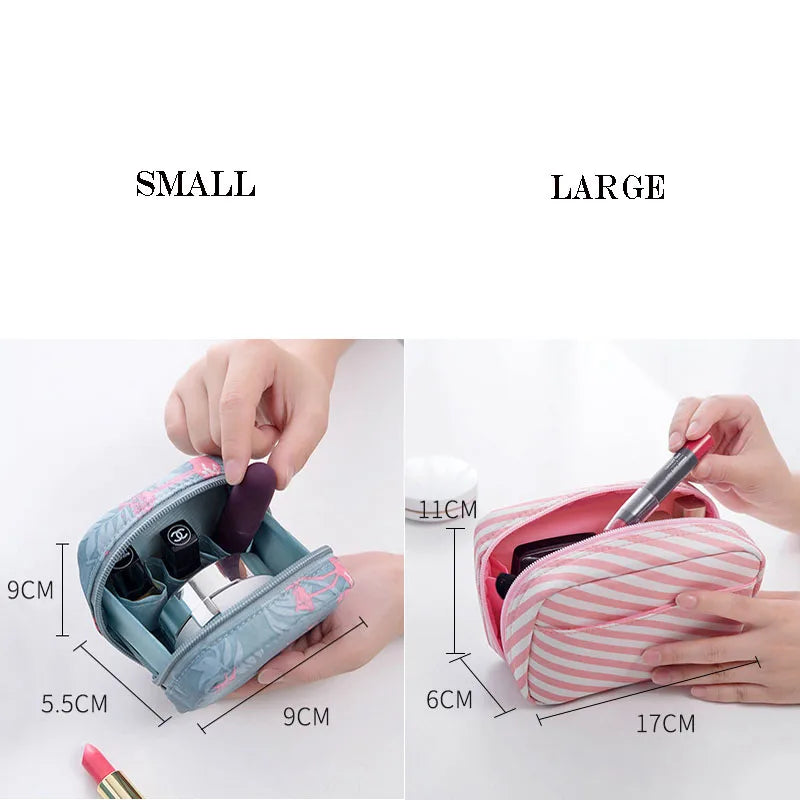 Mini Cosmetic Bag Flamingo Toiletry Storage Cactus Makeup Organizer