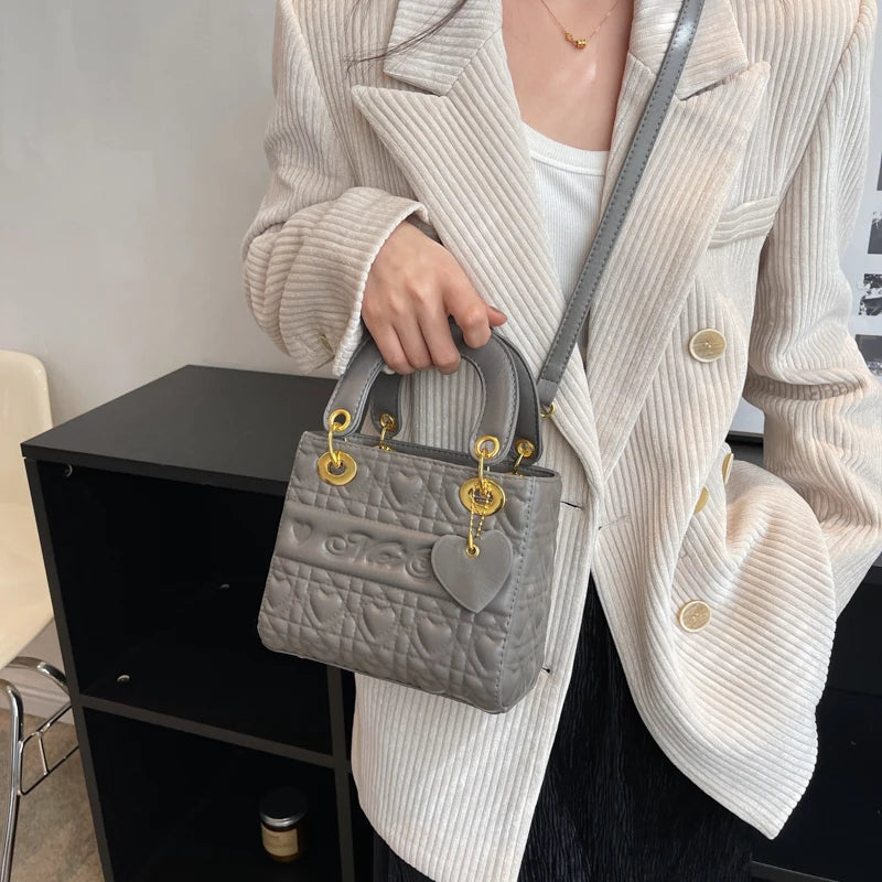 Embossed Leather Mini Crossbody Bag for Women