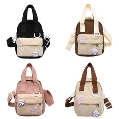 Corduroy Mini Crossbody Bag Solid Backpack Small Satchel Purse