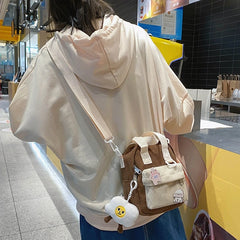 Corduroy Mini Crossbody Bag Solid Backpack Small Satchel Purse