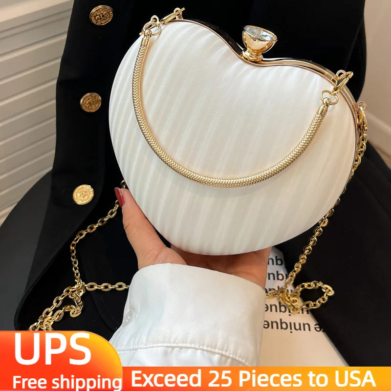 Heart Chain Shoulder Bag Women Evening Bag Tote