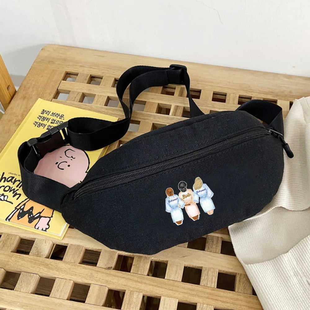 Mini Crossbody Waist Bags Organizer Cosmetic Chest Bags Bride Print Gym Sports P