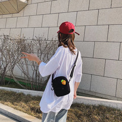 Canvas Mini Crossbody Bag for Women All-match Shoulder Square Bag