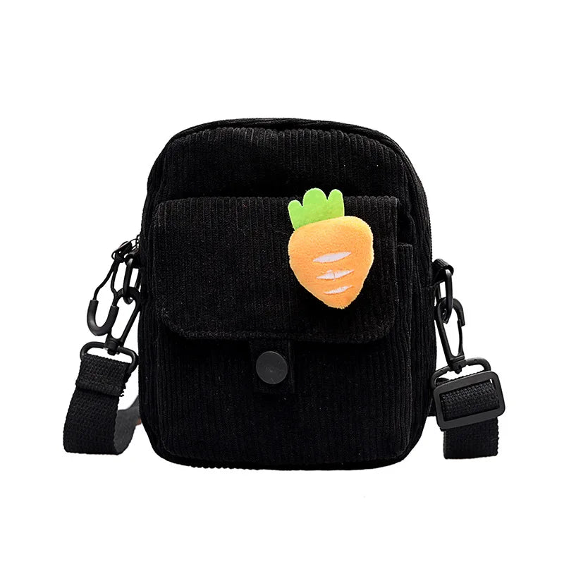 Canvas Mini Crossbody Bag for Women All-match Shoulder Square Bag