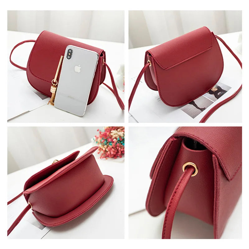 Mini Women Shoulder Bags Solid High Soft PU Hasp Lovely Girl Packet