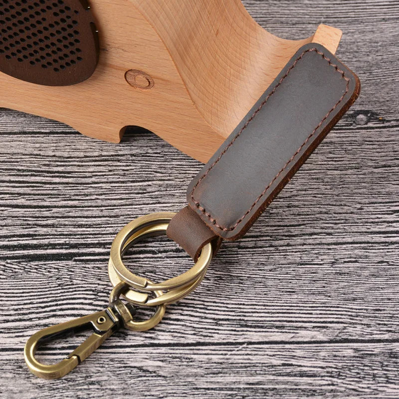 Cowhide Leather Mini Holder Bag Keychain for Car Keys Women Men Gift