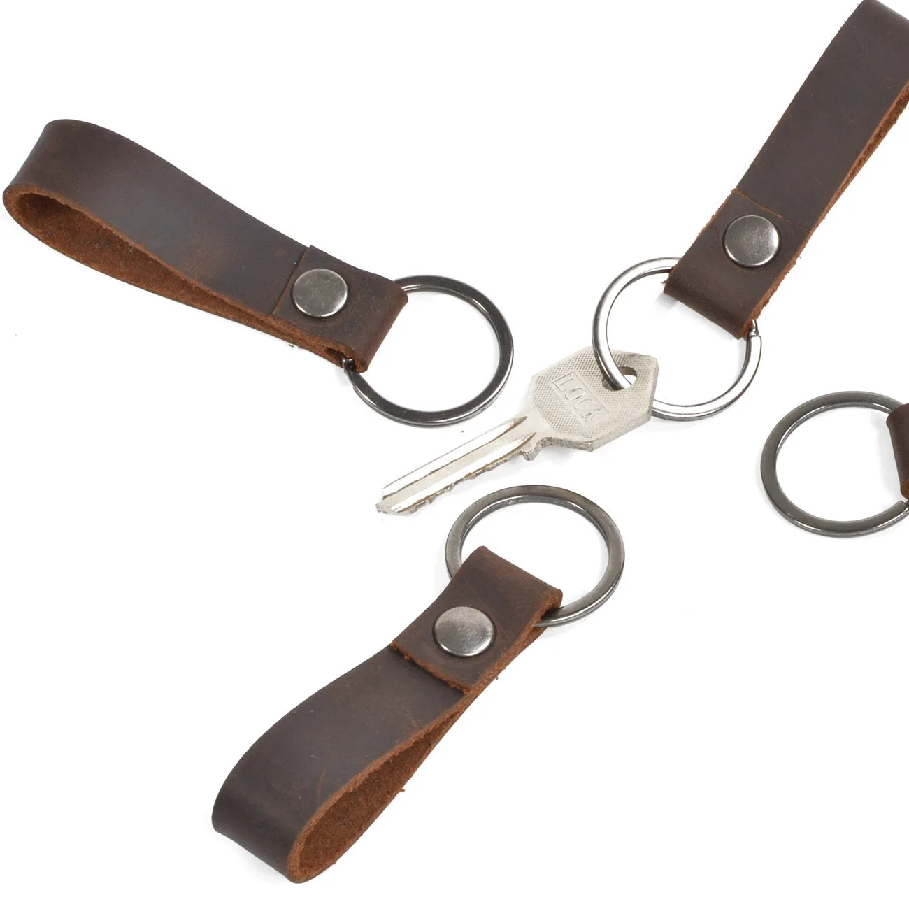 Cowhide Leather Key Ring Holder Bag Keychain Pocket for Car Keys Women Men