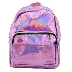 Silver Laser Backpack for Women Girls School Bag