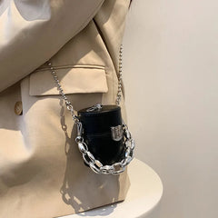 Mini Lipstick Cross Body Bag Chain Shoulder Small Coin Purse Cylindrical
