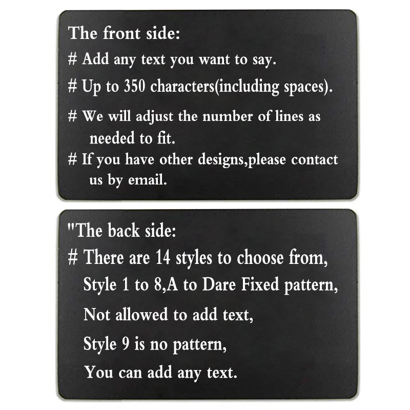 Engraved Wallet Insert Mini Love Note for Boyfriend - Permanent Engraving