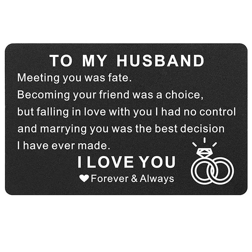 Engraved Wallet Inserts for Boyfriend - Anniversary Gift for Men