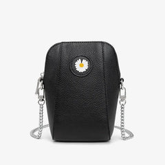 Leather Phone Bag Zipper Wallet Fanny Pack Chain Shoulder Bag