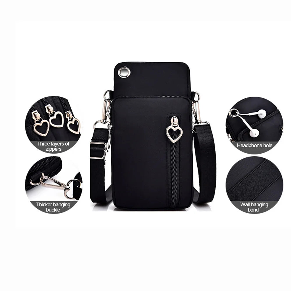 Mini Phone Bag Crossbody with Headphone Hole
