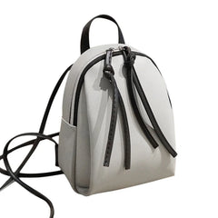 Small PU Leather Backpack Women's Shoulder Bag with Tassel Zipper