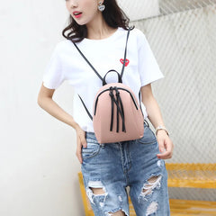 Mini PU Leather Backpack Women's Small Shou...
