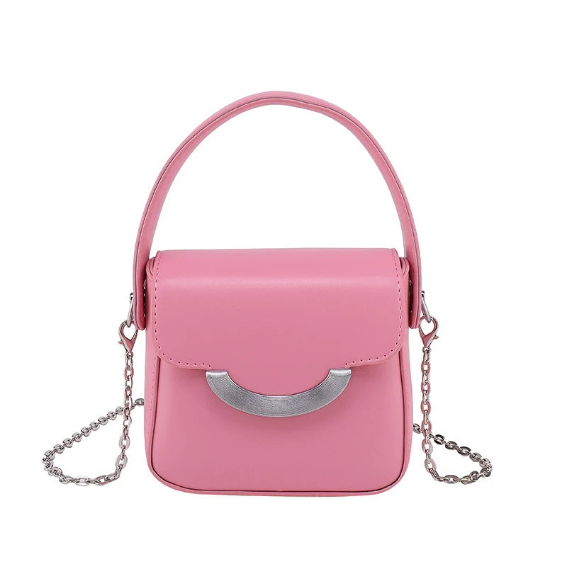 Mini PU Leather Chain Crossbody Bag Women Handbag Candy Shoulder Tote