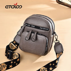 Mini PU Leather Crossbody Bags For Women Hair ball Shoulder Messenger Bag