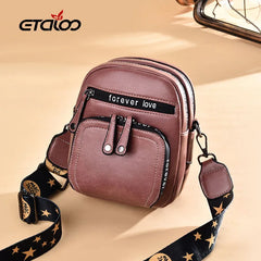 Mini PU Leather Crossbody Bags For Women Hair ball Shoulder Messenger Bag