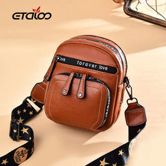 Mini PU Leather Crossbody Bags For Women Hair ball Shoulder Messenger Bag