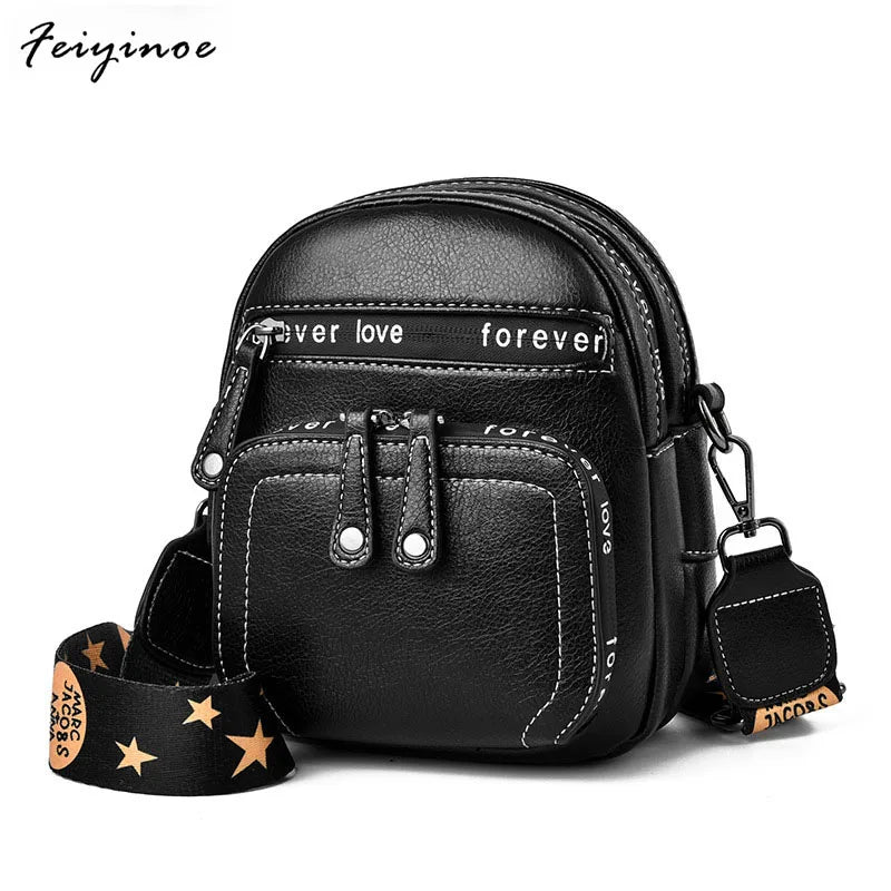 Mini PU Leather Crossbody Bags For Women Hair ball Shoulder Messenger Bag