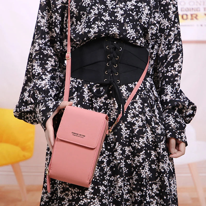 Mini PU Leather Phone Crossbody Bag for Women Touch Screen Purses
