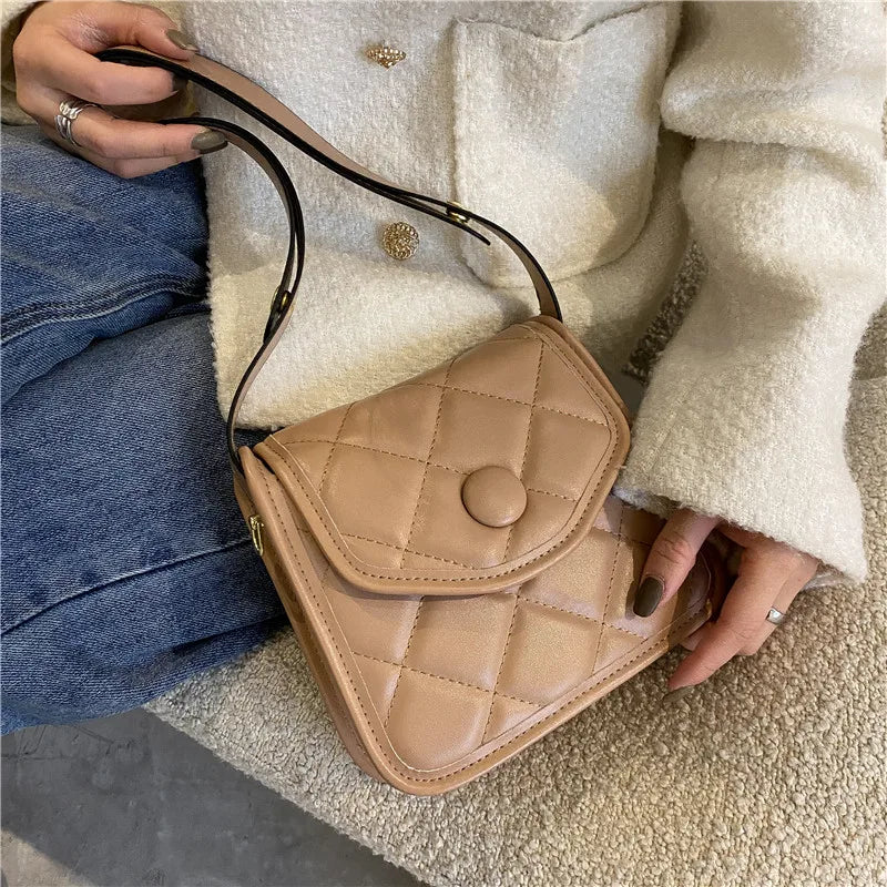 Mini PU Leather Saddle Crossbody Bag for Women