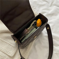 Mini PU Leather Saddle Crossbody Bag for Women