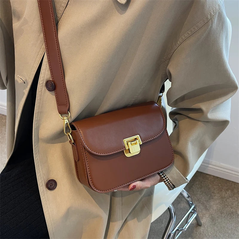 PU Leather Flap Crossbody Bag Women's Winter Handbag