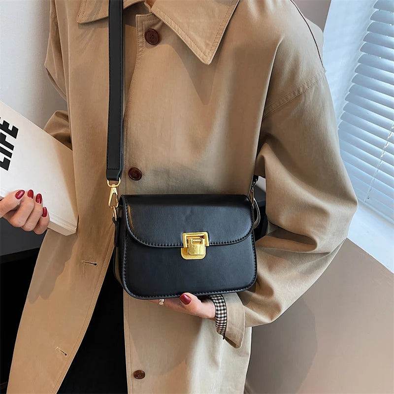 PU Leather Flap Crossbody Bag Women's Winter Handbag