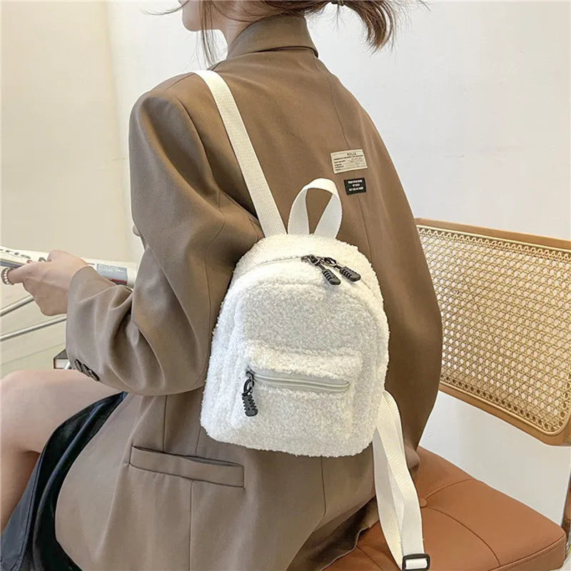 Cute Plush Backpack for Women and Girls