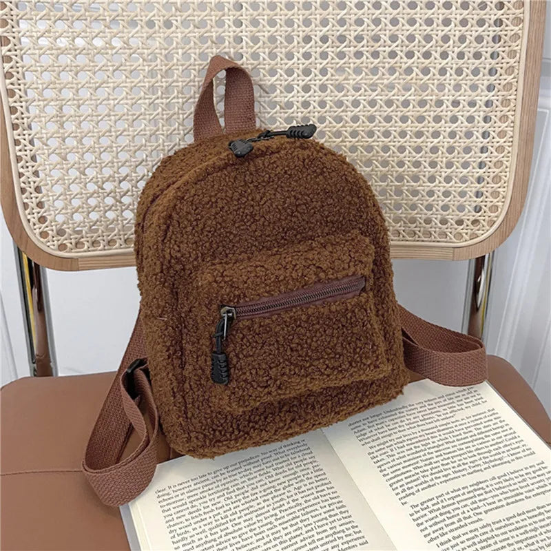Cute Plush Backpack for Women and Girls