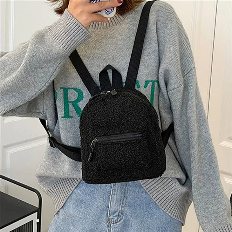 Cute Plush Backpack for Women and Girls