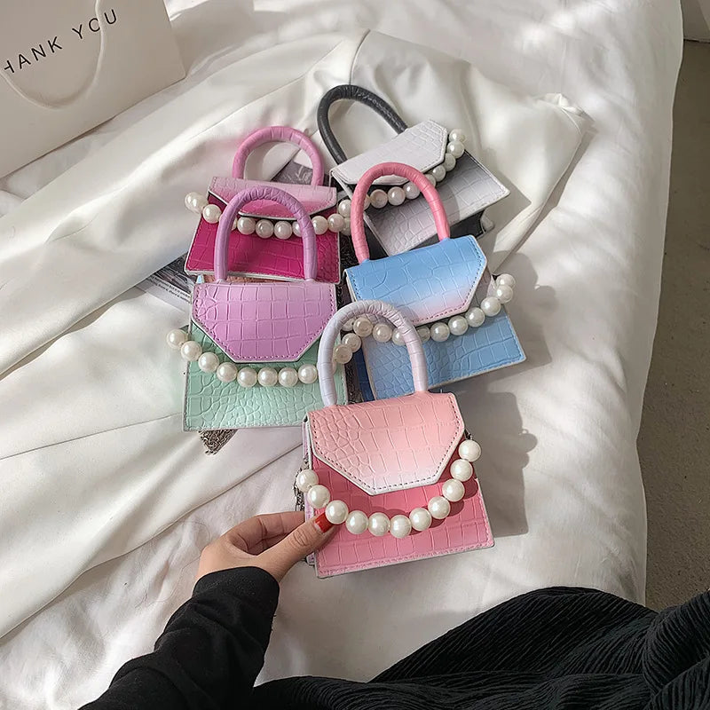 Mini Crossbody Bag Crocodile Pattern Shoulder Handbag