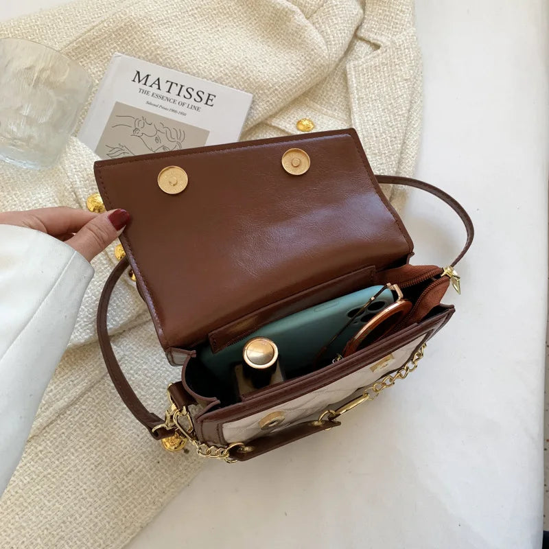Mini Quilted Saddle Bag Vintage Shoulder Messenger Bag