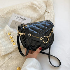 Mini Quilted Saddle Bag Vintage Shoulder Messenger Bag