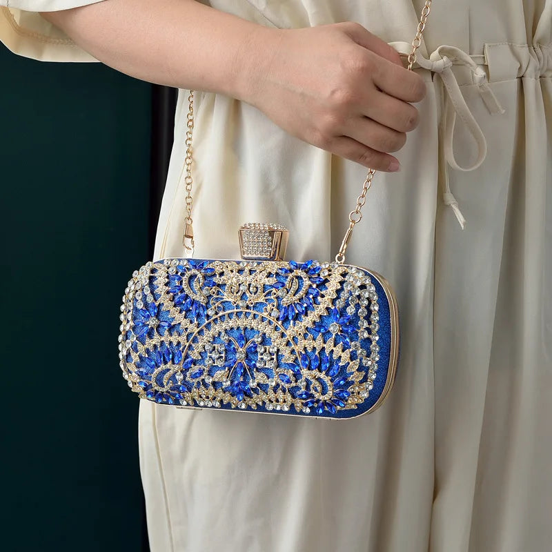 Mini Silver Crystal Wedding Clutch Bags for Bride