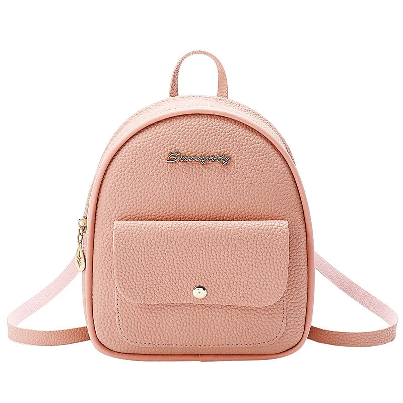 Mini Small Backpack PU Leather Waterproof Shoulder Women Teenage Girls Kids