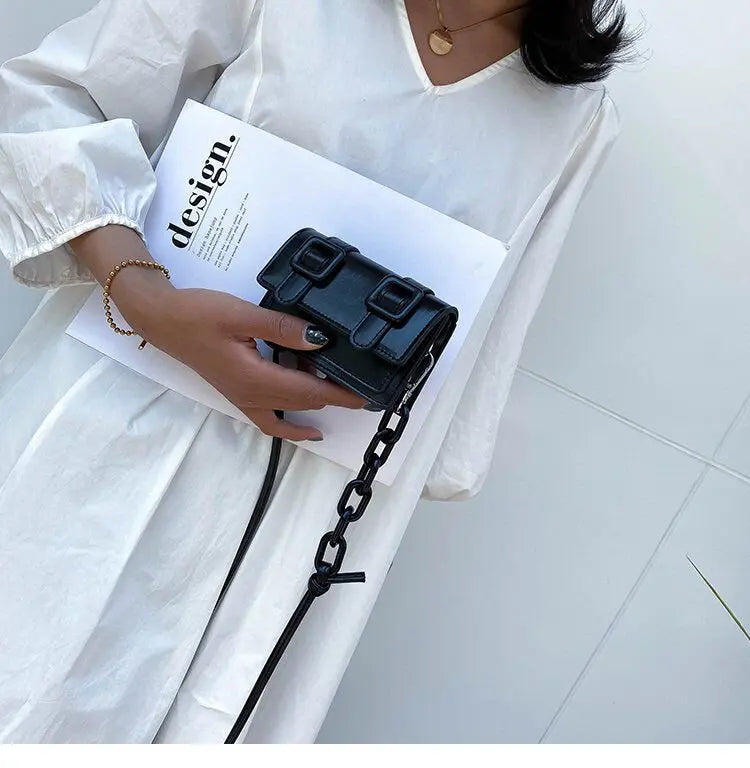 Small Messenger Bag For Women Yellow Chain Purse Crossbody Handbag