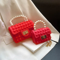 Mini Square Silicone Handbag Chain Messenger Bag Small B305
