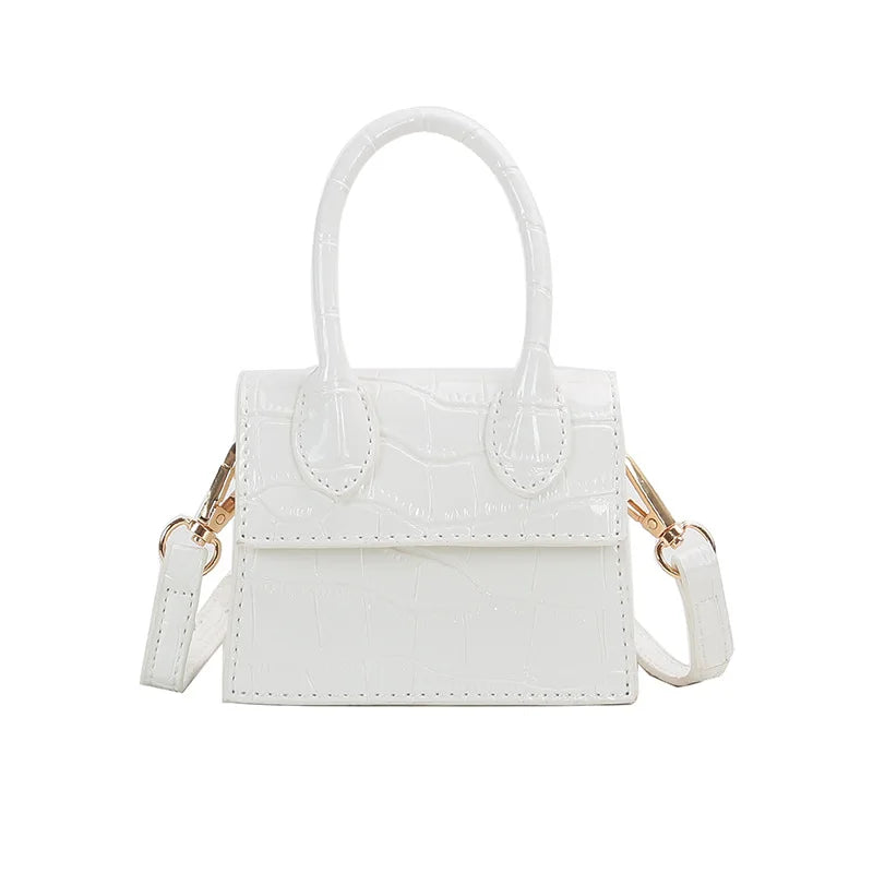 Mini Square PU Leather Women's Handbag Crocodile Chain Shoulder Bag