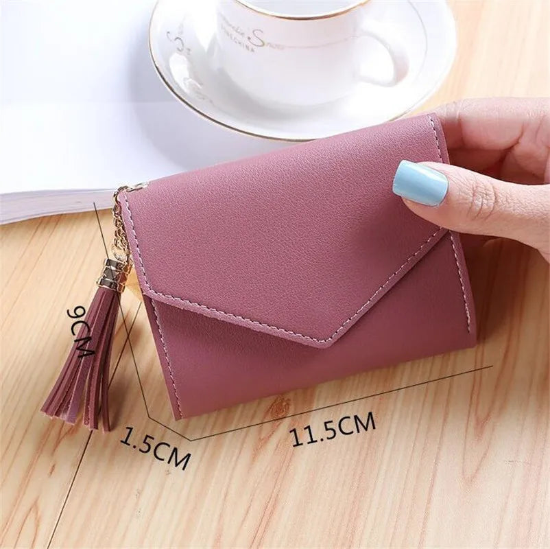 Mini Tassel Wallet Women Purse Short Mini Wallet Students Lovely Purse