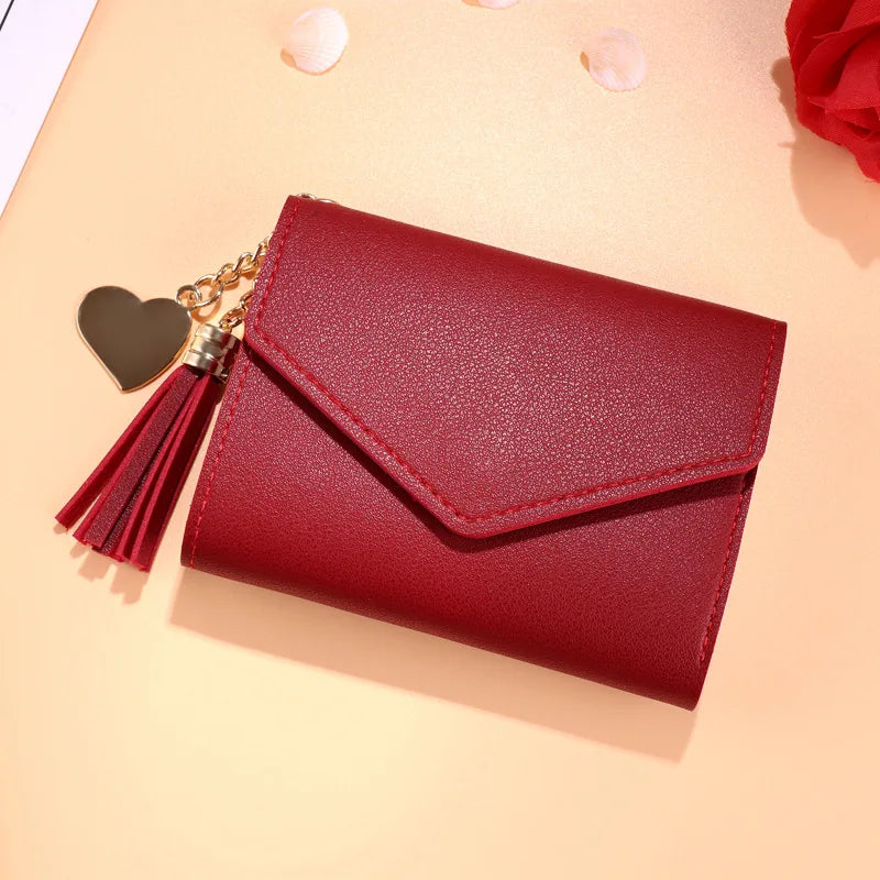 Mini Tassel Wallet Women Purse Female Short Mini Wallets Students