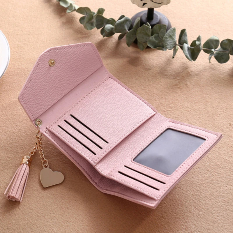 Mini Tassel Wallet Women Purse Short Wallets Students Lovely Purse