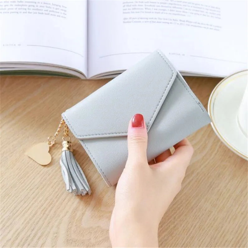 Mini Tassel Wallet Lovely Purse Short Mini Wallets for Women