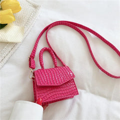 Crocodile Pattern Mini Tote Bag Crossbody Messenger Handbag