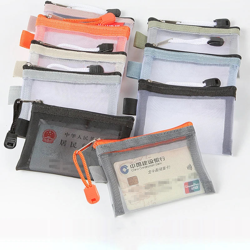 Mini Mesh Card Bag Credit ID Organizer Coin Purse Lipstick Storage