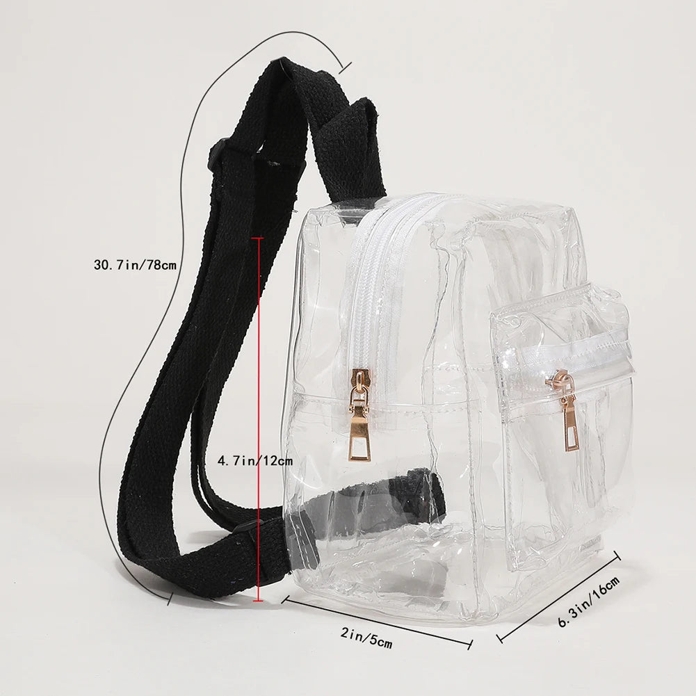 Mini Transparent Women Backpack PVC Girls School Bag Student Clear Casual Travel