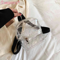 Mini Transparent Women Backpack PVC Girls School Bag Student Bookbags Clear